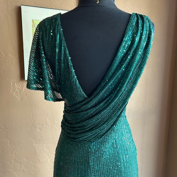 Green Sequin Gatsby Special Occasion Maxi Dress NWT - Picture 4 of 9